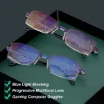 New Sapphire high hardness anti blue light intelligent dual focus reading glasses